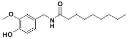 Chemical structure of Vanillylamide of pelargonic acid, CAS 2444-46-4
